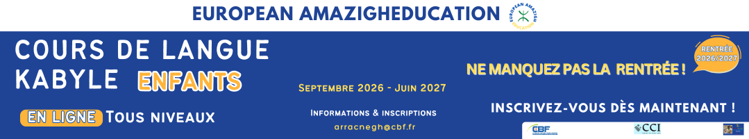 COURS DE LANGUE KABYLE ENFANTS-ANNÉE 2026-2027