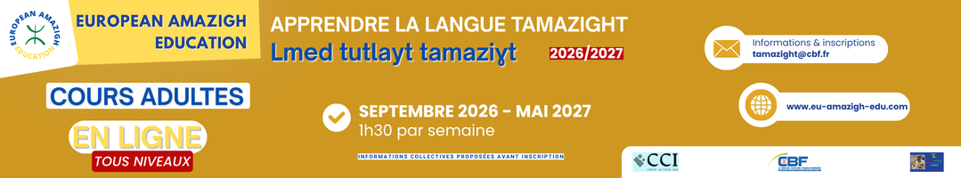 COURS DE LANGUE TAMAZIGHT ADULTES-ANNÉE 2026-2027
